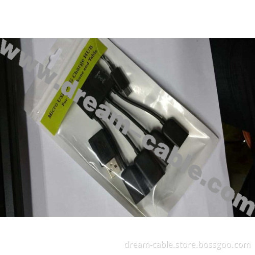 3 Ports Universal Micro USB OTG Hub for Smartphone and Table